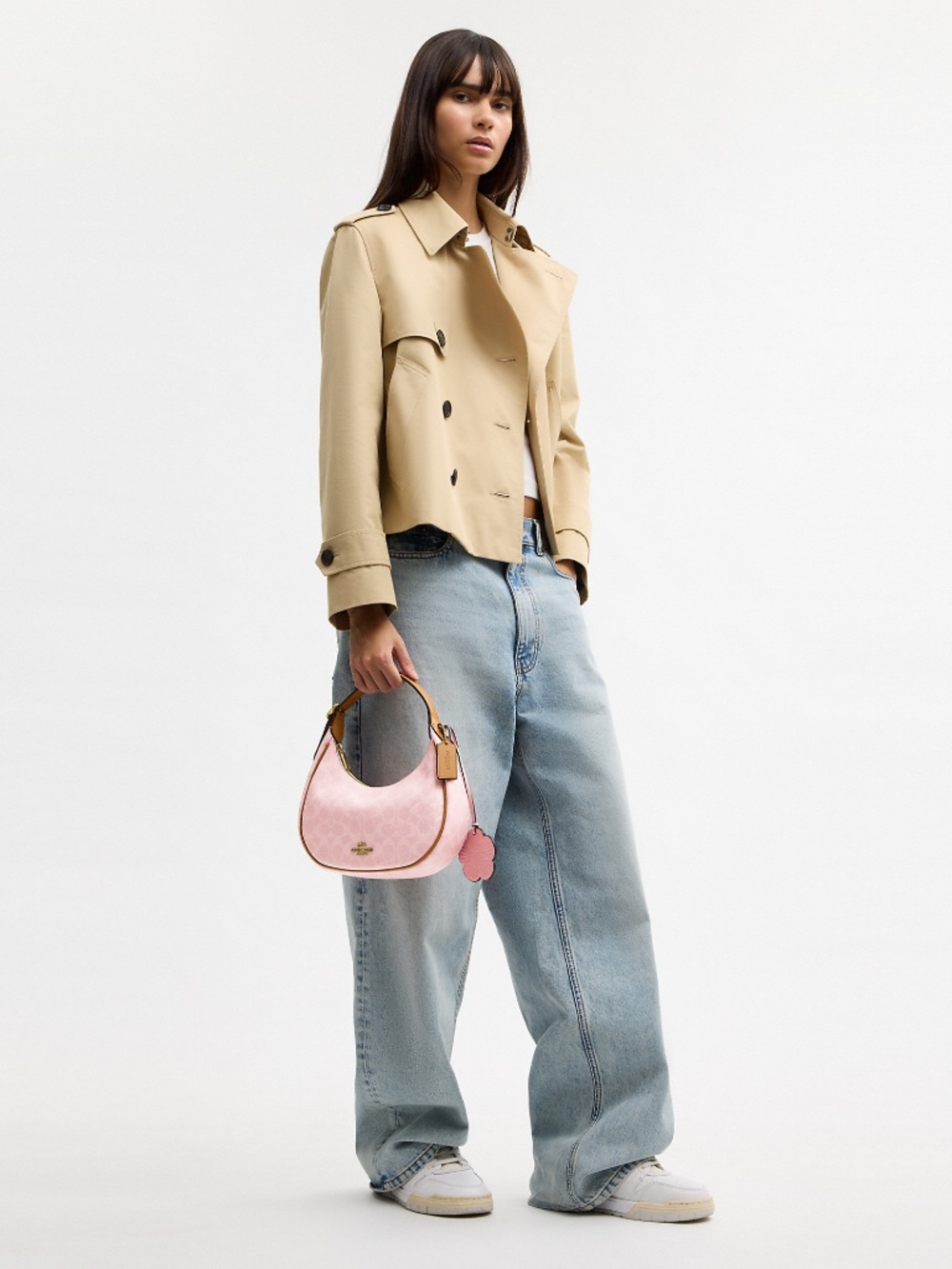 Coach Outlet Emily Shoulder Bag In Signature Canvas With Charms